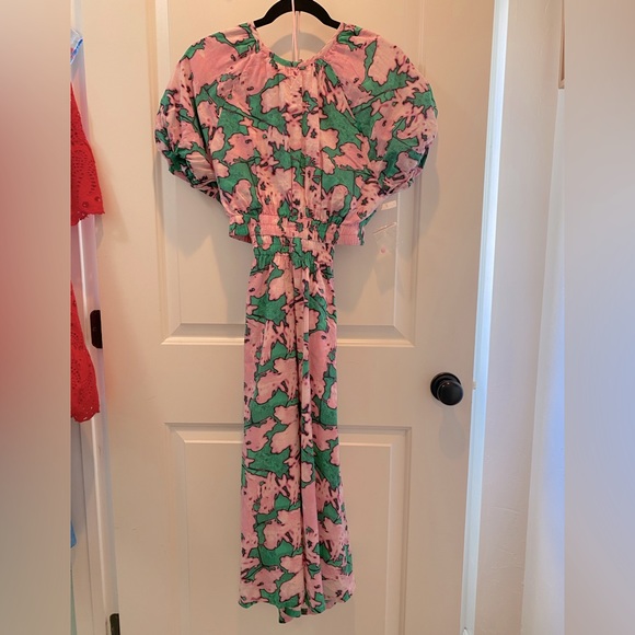 NWOT Chelsea28 Dress Puff Sleeve Side Cut-Out Organic Cotton Blend - Picture 12 of 14